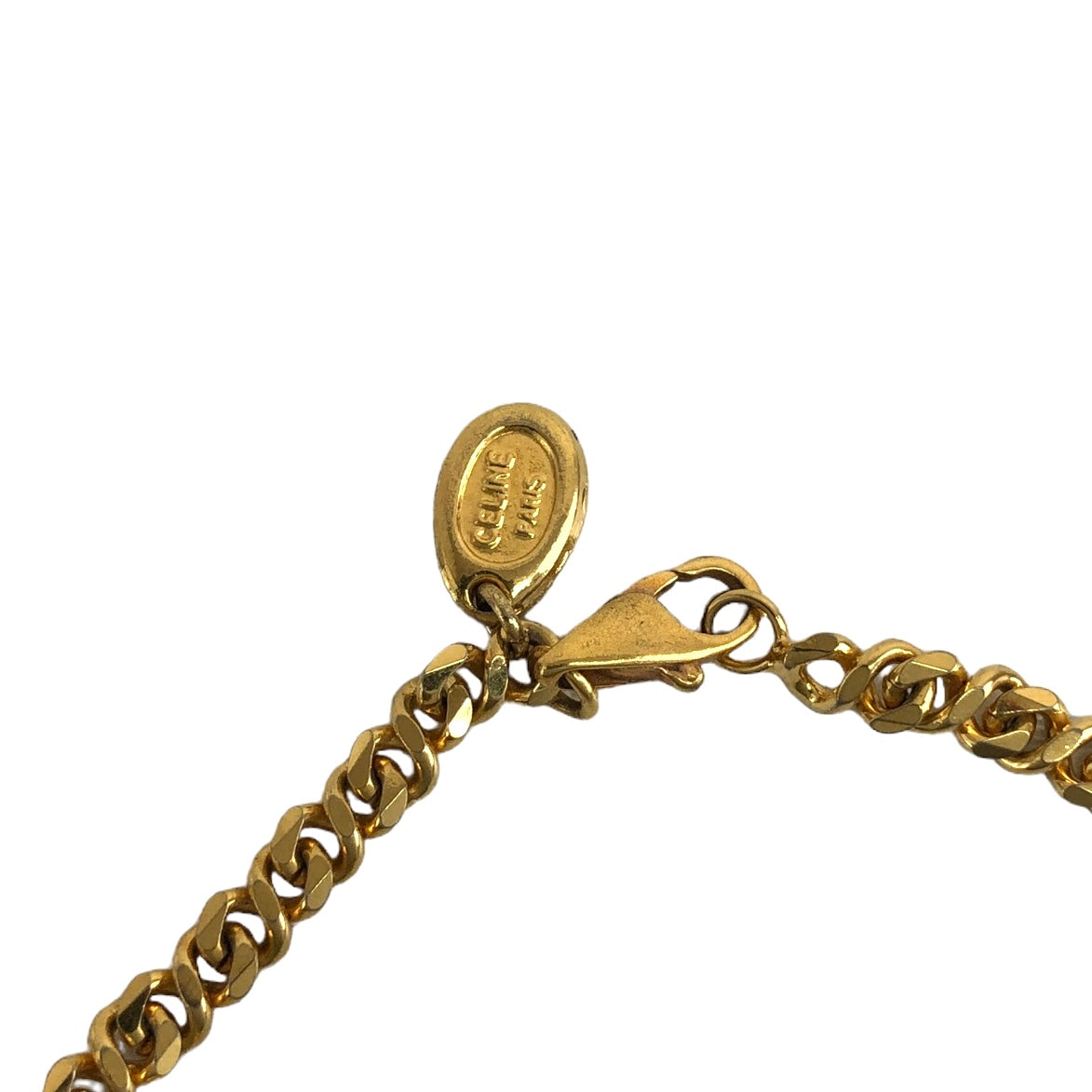 CELINE Blason stone Bracelet Gold Vintage 6f2zui