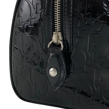 Christian Dior Trotter Patent Leather Handbag Boston bag Black Vintage ckzjdp