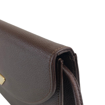 Yves Saint Laurent YSL Logo Leather Two-way Handbag Shoulder bag Brown Vintage 4de6fu