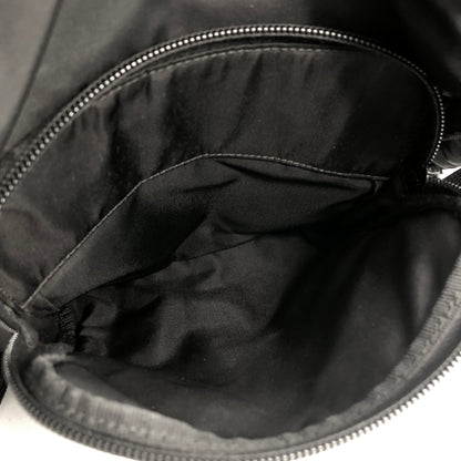 PRADA Triangle Logo Front Buckle Nylon Leather Shoulder bag Black Vintage ykd4wx