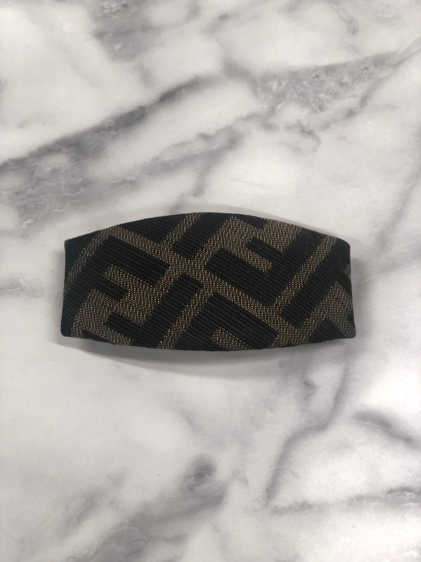 FENDI Zucca Jacquard barrette Brown Vintage w4xd3d