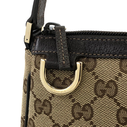 GUCCI Abbey D-Ring Canvas Handbag Brown Vintage hxy2td