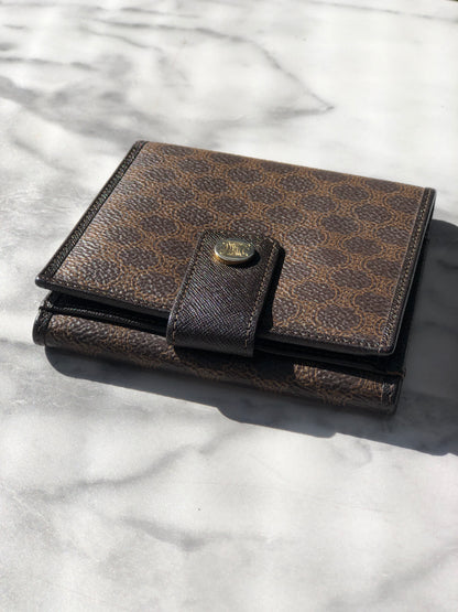 CELINE Macadam Triomphe 折疊錢包 棕色 復古 v4zmw7 