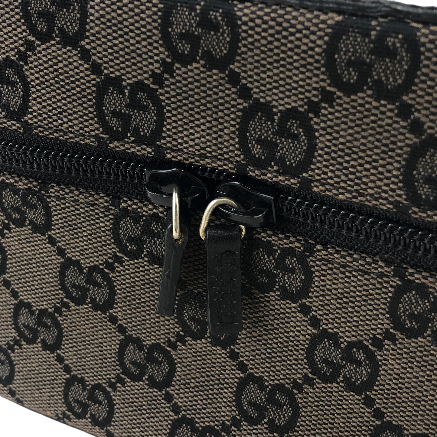 GUCCI GG Canvas Canvas Handbag Vanity bag Black Vintage d77w4y