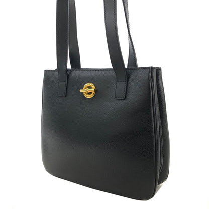 CELINE Toggle Motif 皮革肩背包手提包黑色復古 ag3tya 