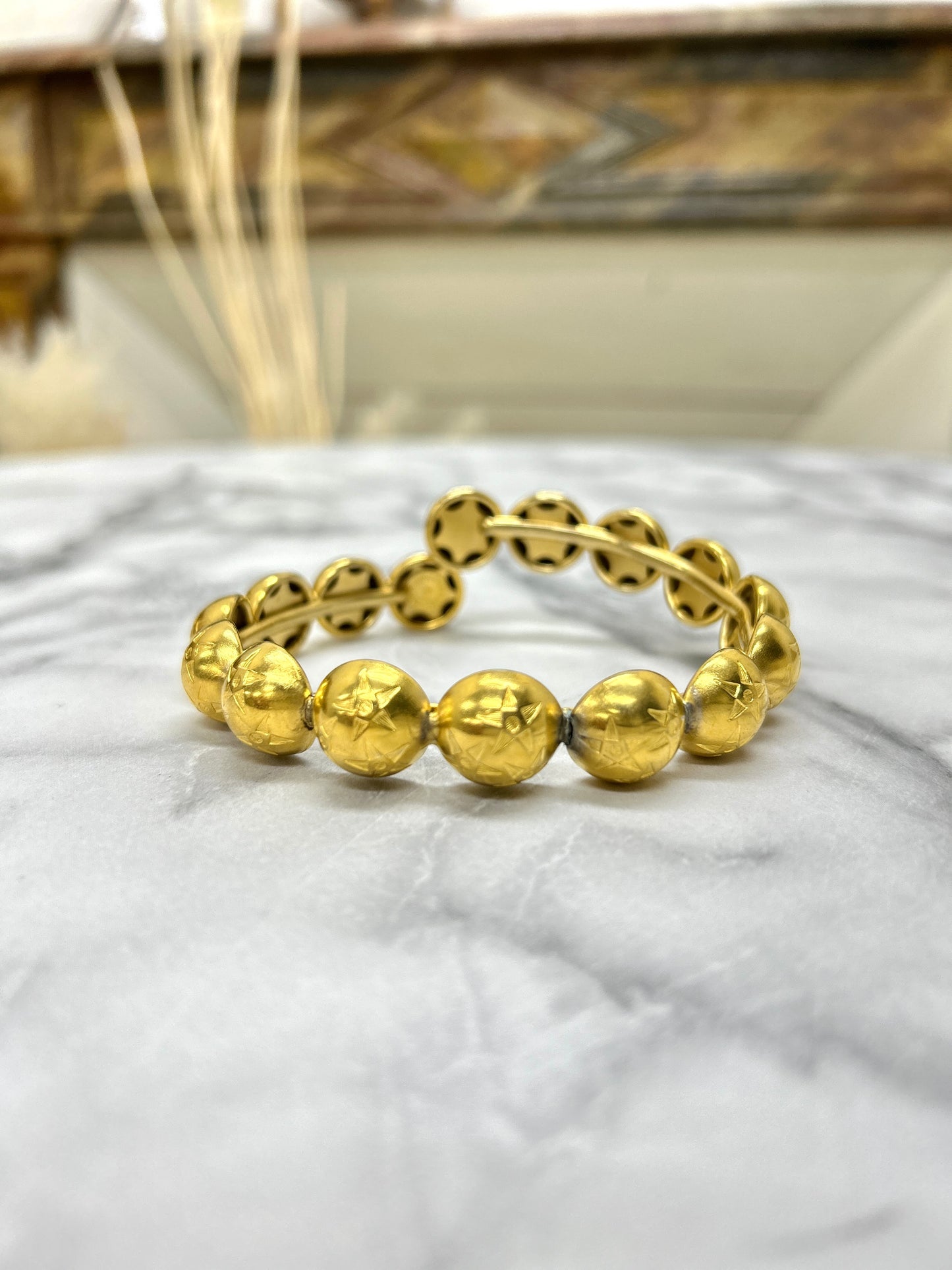 CELINE Starball Bangle Gold Vintage 2re8yh