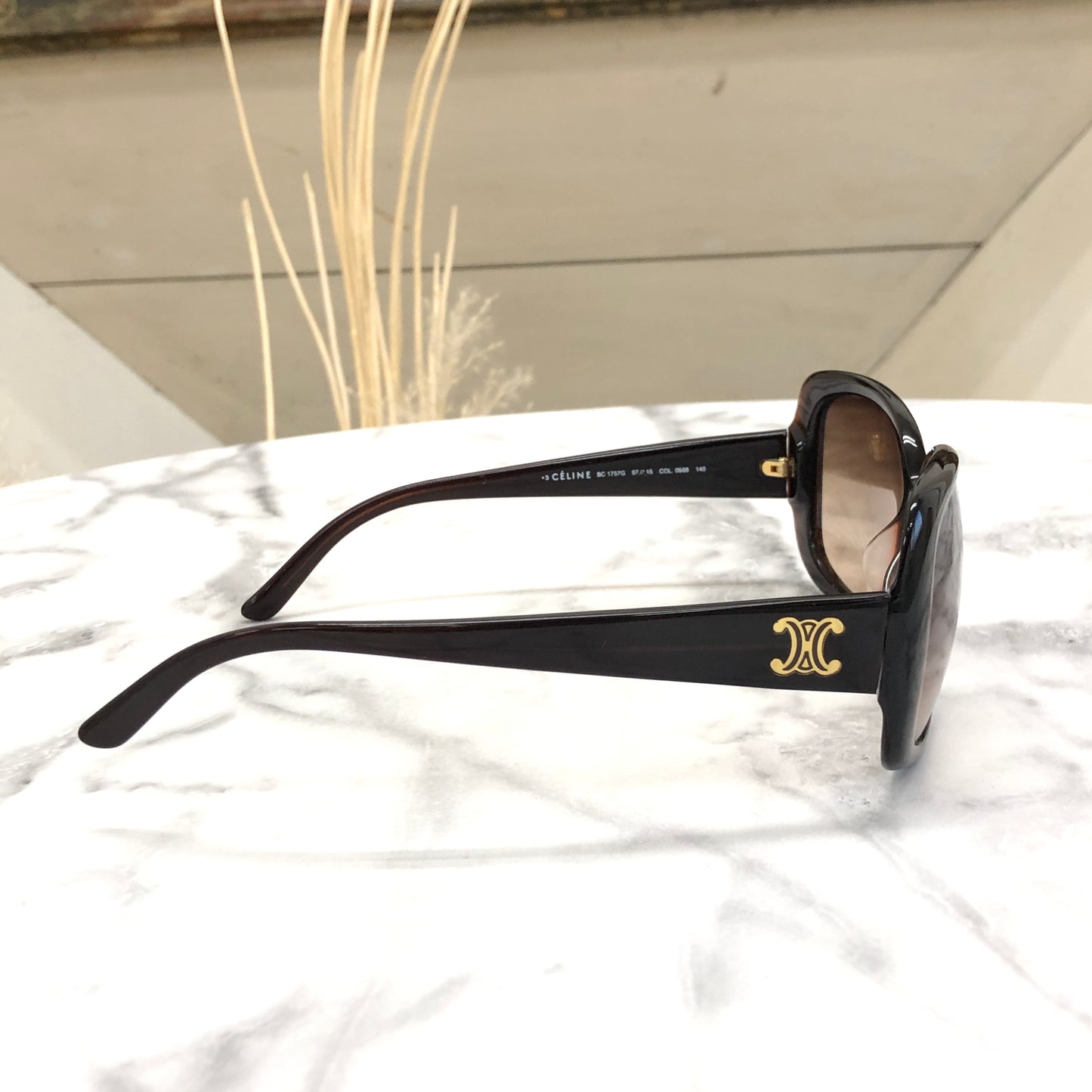 CELINE Triomphe Sunglasses Brown Vintage kyubn7