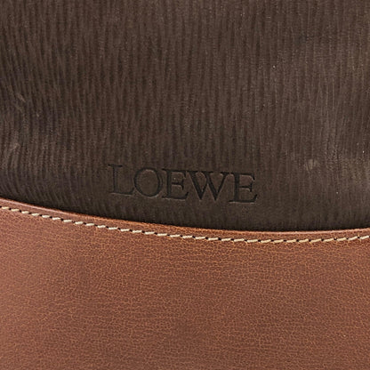 LOEWE Velazquez 皮革抽繩單肩包 棕色 復古 vjmyaz 